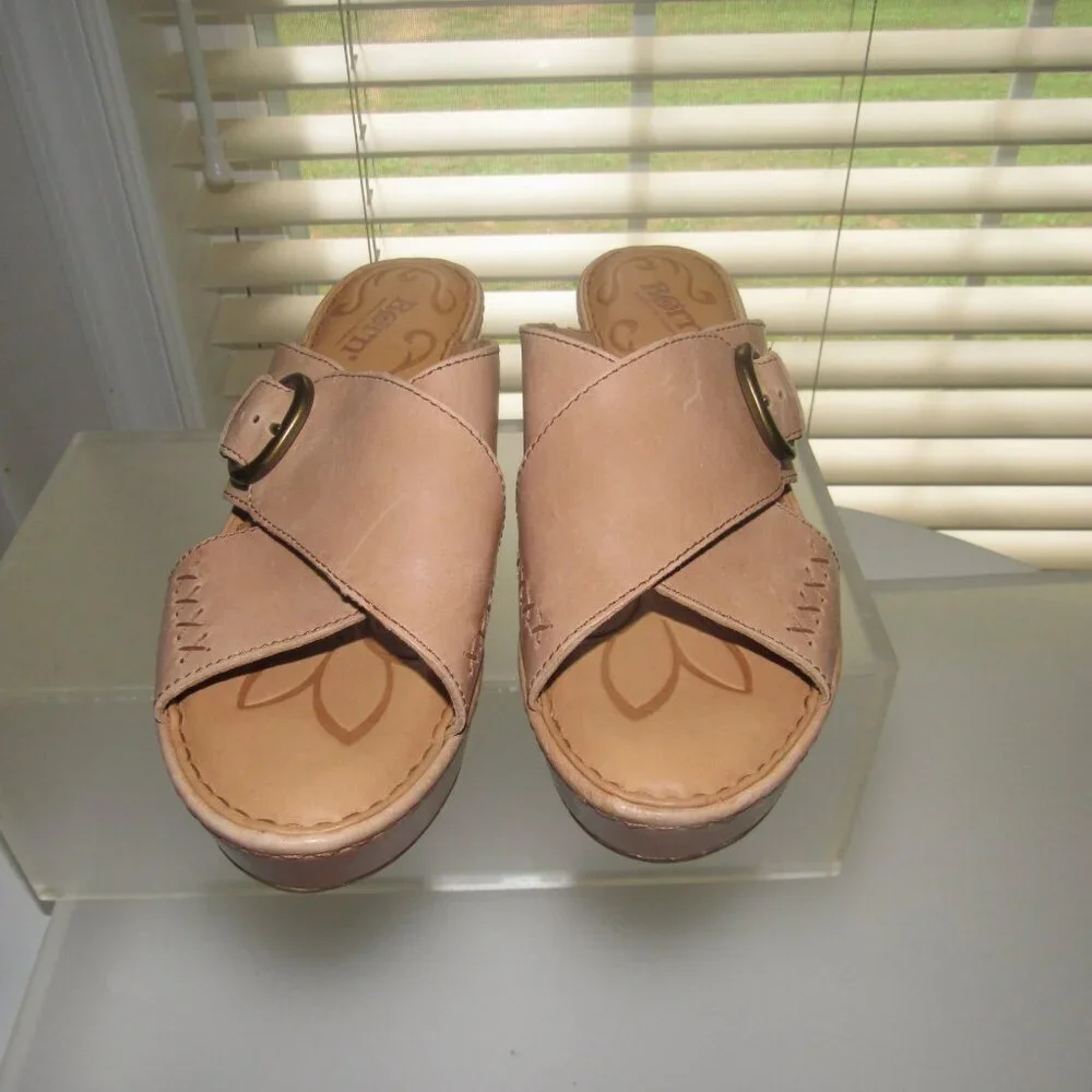 BORN Mai Wedge Sandals | Natural Leather Boho Comfort | Size 8M